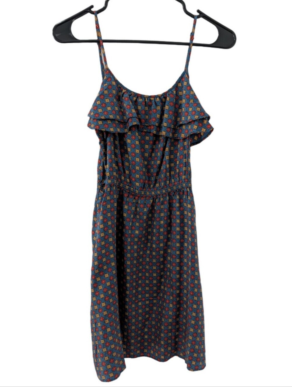 Jack Wills Blue Print Ruffle Sun Dress